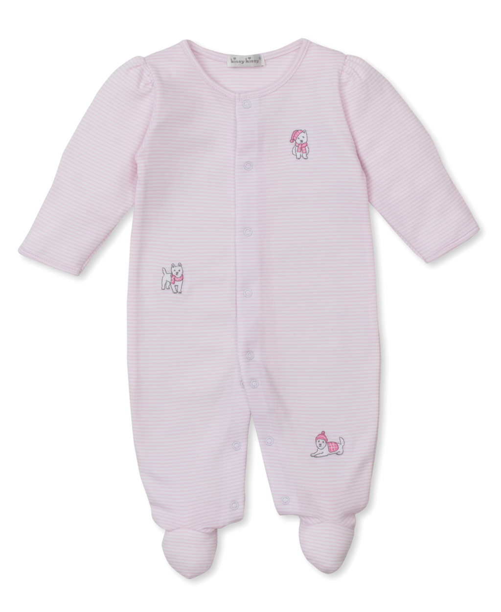 Kissy Kissy Snap Footie in Pink Pack of Pups