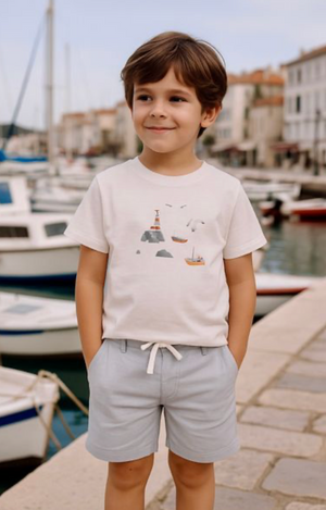 Me & Henry Falmouth Tee in Harbor