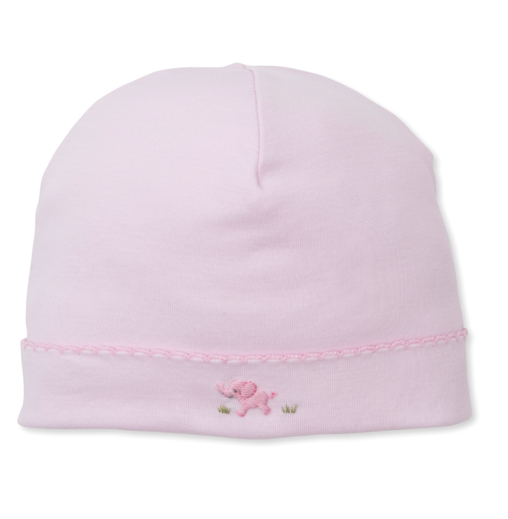 Kissy Kissy Hand Embroidered Hat in Premier Pink Elephant Esprit