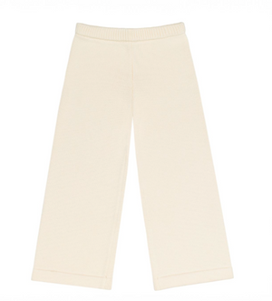Minnow Wide Leg Knit Pant in Cream
