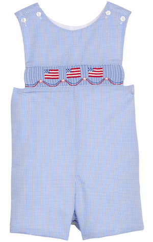 Little English Smocked Shortall in Flags