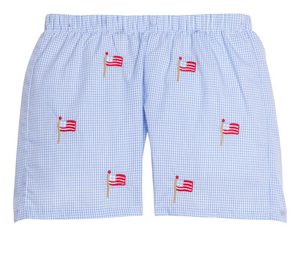 Little English Basic Short in Embroidered Flags