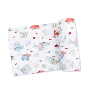 Angel Dear Swaddle Blanket in Sailor Sea Creatures