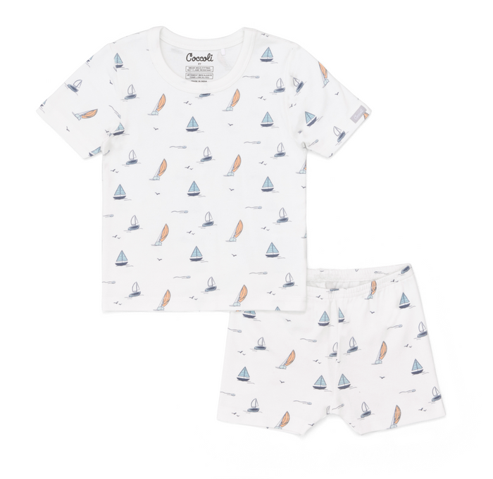 Coccoli Modal Short Sleeve Pajama in Boats