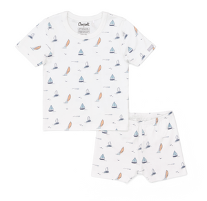 Coccoli Modal Short Sleeve Pajama in Boats