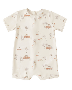 Rylee + Cru Shorty One-Piece in Surf Town
