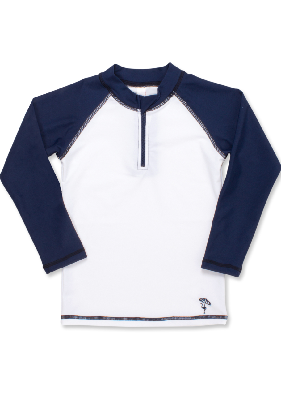Shade Critters Rash Guard in Navy/White