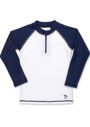 Shade Critters Rash Guard in Navy/White
