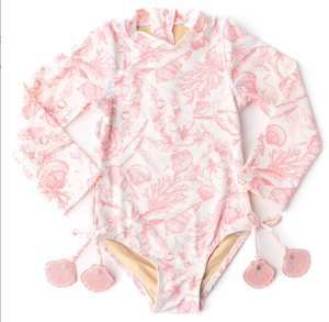 Shade Critters One Piece Rash Guard in Seaside Toile