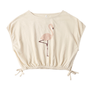 Rylee + Cru Cropped Cinch Tee in Flamingo