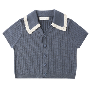 Rylee + Cru Sloane Knit Top in Marine