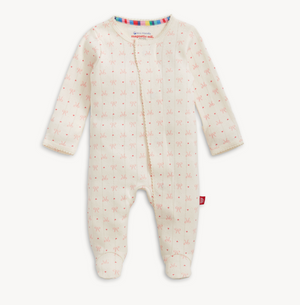 Magnetic Me Pointelle Footie in Heart & Bow