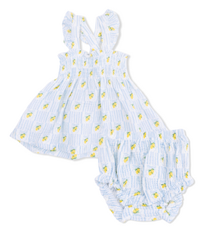 Angel Dear Smocked Top and Bloomer in Lovely Lemons