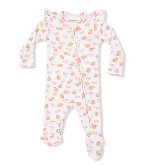 Angel Dear 2 Way Ruffle Sleeve Zipper Footie in Little Peaches