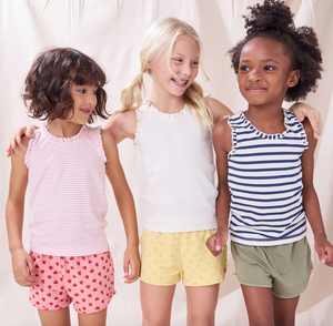 Coop Kids by Pink Chicken Joy Ruffle Rib Tank in Pink