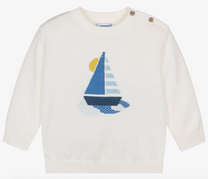 Mayoral Cotton Sweater in Sailboat