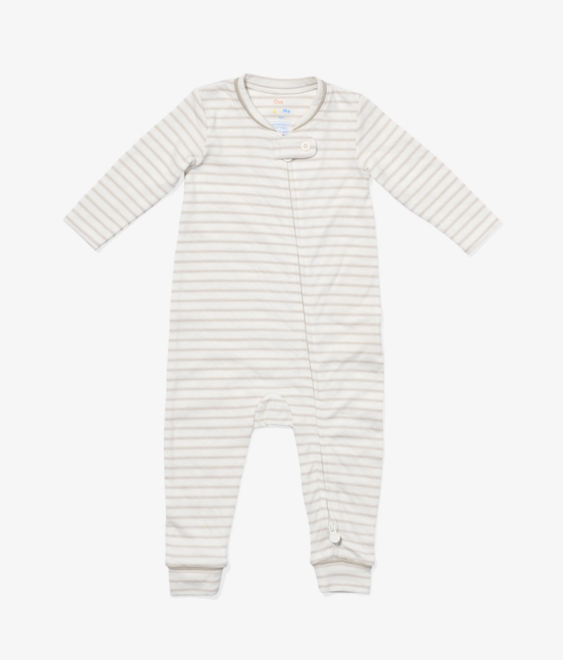 Oso & Me Ziggy Zip Romper in Mini Cloud Stripe