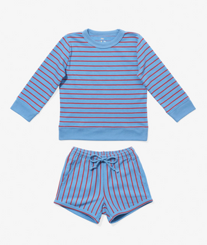 Oso & Me Remy Short Set in Paprika French Stripe