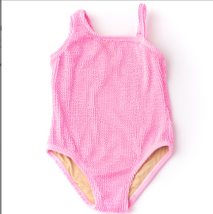 Shade Critters  One-Piece Crinkle Swimsuit in Pink