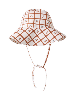 Rylee + Cru Floppy Swim Hat in Cherry Check