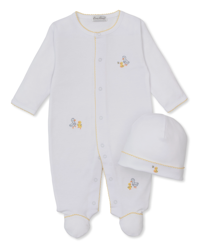 Kissy Kissy Snap Footie/Hat Set in Duck Pond Paddles