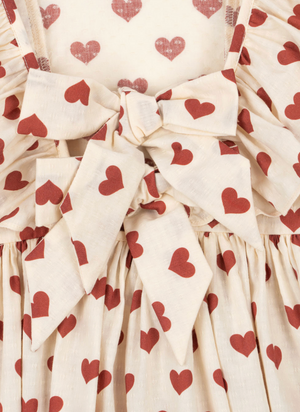 Konges Slojd Cianna Bow Dress in Amour Rouge