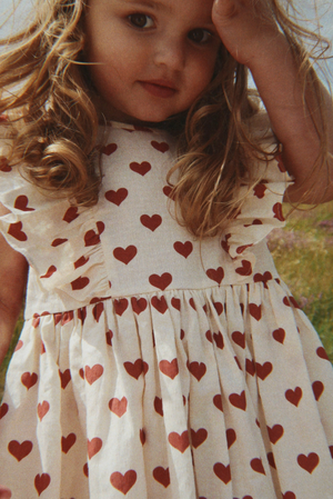 Konges Slojd Cianna Bow Dress in Amour Rouge