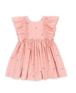 Konges Slojd Evia Frill Dress in Cherry