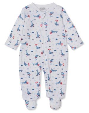 Kissy Kissy Zip Footie in Tropical Whales