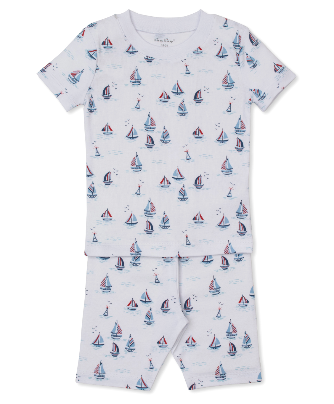 Kissy Kissy Snug Fit Short Pajama Set in Red, White, & Blue Regatta