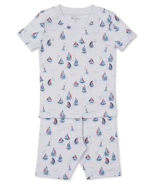 Kissy Kissy Snug Fit Short Pajama Set in Red, White, & Blue Regatta