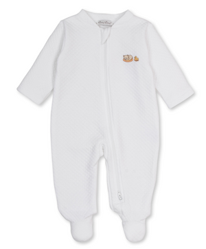 Kissy Kissy Jacquard Zip Footie in Beary Blessed