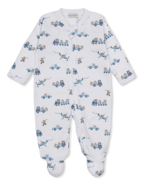 Kissy Kissy Print Zip Footie in Bears on the Go