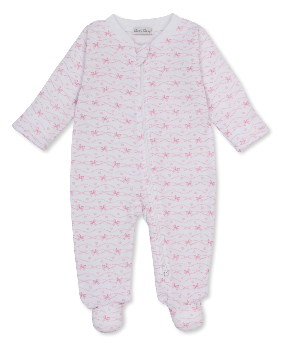 Kissy Kissy Zip Footie in Baby Bows
