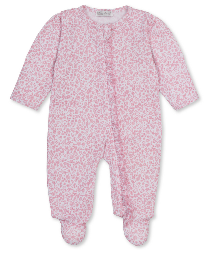 Kissy Kissy Ruffle Zip Footie in Fall Blooms