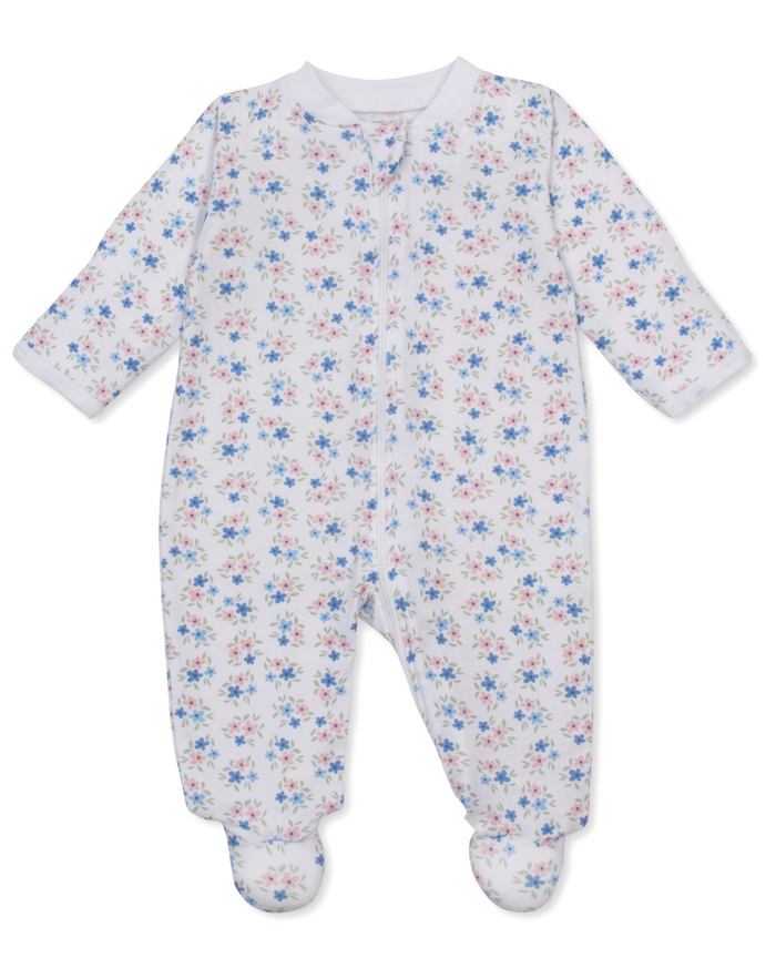 Kissy Kissy Zip Footie in Petal Party