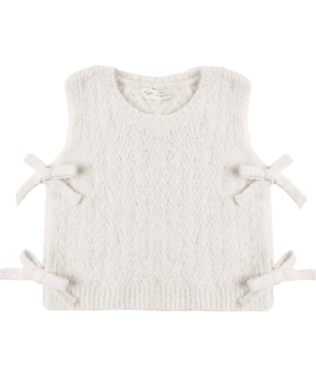 Rylee + Cru Bow Sweater Vest in Ivory