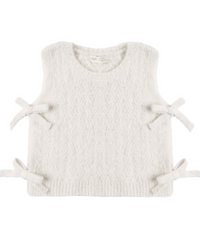 Rylee + Cru Bow Sweater Vest in Ivory