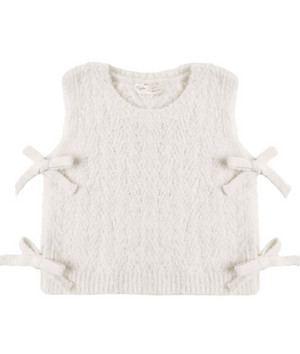 Rylee + Cru Bow Sweater Vest in Ivory