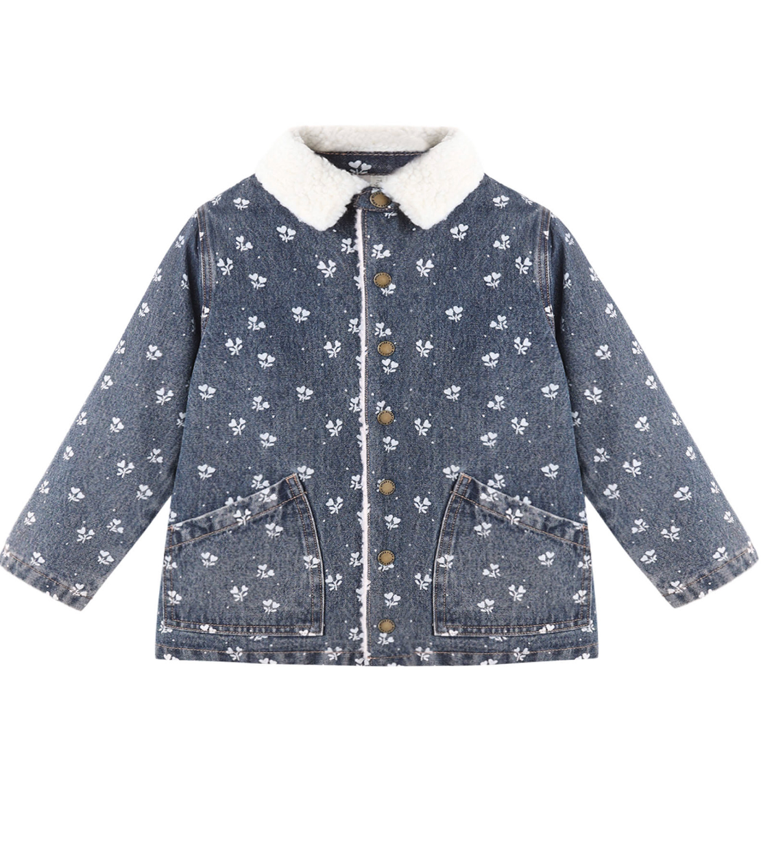 Rylee + Cru Long Chore Coat in Heart Ditsy