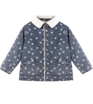 Rylee + Cru Long Chore Coat in Heart Ditsy