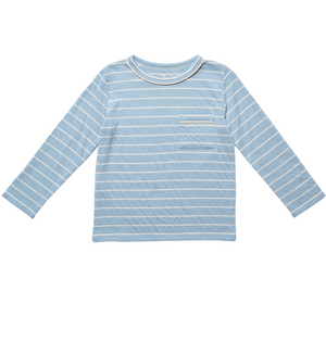 Oso & Me Edward Stripe T-Shirt in Dusty Blue