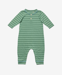 Oso & Me Baby Campbell Romper in Sage Stripe