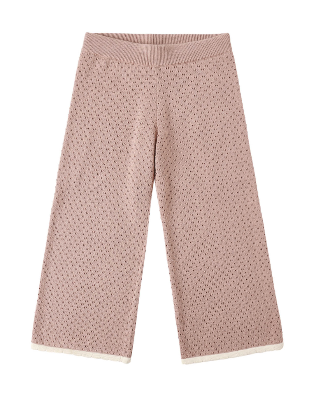 Rylee + Cru Pointelle Knit Pant in Rosewood