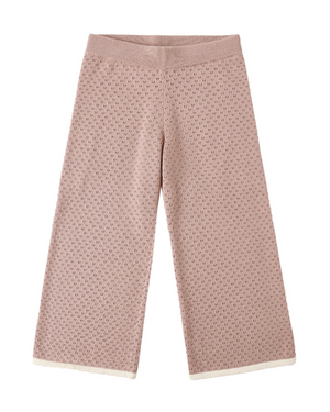 Rylee + Cru Pointelle Knit Pant in Rosewood