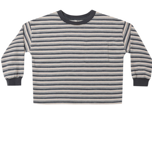 Rylee + Cru Relaxed Long Sleeve Tee in Blue Stripe
