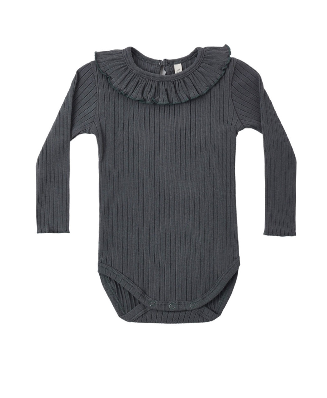 Rylee + Cru Ruffle Collar Bodysuit in Midnight