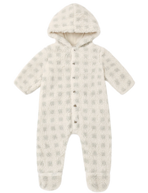 Rylee + Cru Fleece Jumpsuit in Sage Check