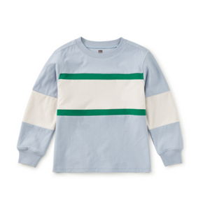 Tea Collection Colorblock Rugby Top in Cloud