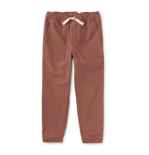 Tea Collection Game On Reverse Twill Joggers in Russet